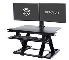 Ergotron WorkFit-TX Steh-Sitz Arbeitsplatz für Bildschirme bis 30 Zoll, 50.8cm Höhenverstellung