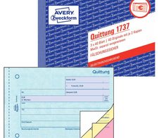 AVERY Zweckform Quittung 1737 MwSt. separat ausgewiesen