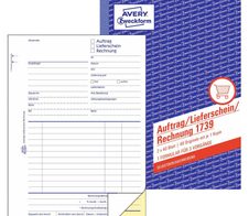 AVERY Zweckform Auftrag/Lieferscheine/Rechnungen Formularbuch 1739 - 2 x 40 Blatt