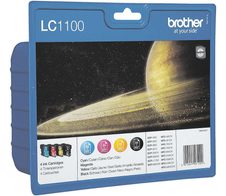 Brother Original LC-1100 Druckerpatronen 4er Multipack BK/C/M/Y (LC1100VALBPDR)
