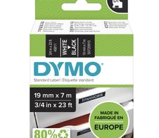 DYMO® Original D1-Schriftband für LabelManager™ 19mm x 7m - Polyester, wieder ablösbar -  weiss auf schwarz