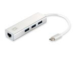 LevelOne USB-0504 Netzwerkadapter USB-C zu Gigabit Ethernet, 3x USB 3.0-HUB