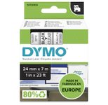 DYMO® Original D1-Schriftband für LabelManager™ 24mm x 7m - Polyester, wieder ablösbar -  schwarz auf transparent