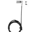 DICOTA Universal Security Cable Lock, 3 Exchangeable heads fits all slots, combination