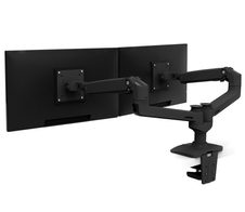 Ergotron LX Dual Monitorarm für zwei Monitore bis 68,58 cm 27 Zoll nebeneinander Tischhalterung schwarzmatt