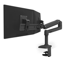 Ergotron LX Dual Monitorarm für zwei Monitore bis 63,5 cm 25 Zoll nebeneinander Tischhalterung schwarzmatt
