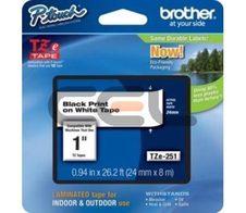 Brother TZe-251 Schriftband weiß/schwarz 24mm (TZE251CIV)