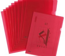 herlitz Sichthüllen Aktenhülle DIN A4 rot genarbt 0,19 mm - 10 Stück