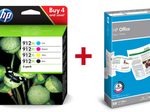 Druckerpatronen Bundle mit HP Original 912XL Multipack + 500 Blatt HP Kopierpapier