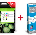 Druckerpatronen Bundle mit HP Original 912XL Multipack + 500 Blatt HP Kopierpapier