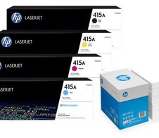 Bundle mit HP Original 415A Toner 4er Multipack + 2.500 Blatt HP Kopierpapier hochweiß