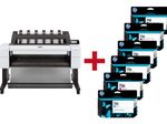 HP DesignJet T1600 Großformatdrucker Plotter inkusive zusätzlichem HP Tintenset 730