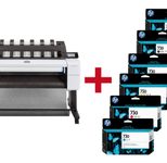 HP DesignJet T1600 Großformatdrucker Plotter inkusive zusätzlichem HP Tintenset 730