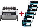 HP DesignJet T1600dr Großformatdrucker Plotter inkusive zusätzlichem HP Tintenset 730