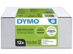 DYMO® Original Etikett für LabelWriter™, Vorteilspack, Adressen - weiss - permanent haftend, 12 x 260 Etiketten