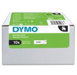DYMO® Original D1-Schriftband für LabelManager™, 10er Vorteilspack, Polyester, wieder ablösbar - schwarz auf weiss