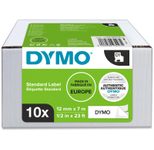 DYMO® Original D1-Schriftband für LabelManager™, 10er Vorteilspack, Polyester, wieder ablösbar - schwarz auf weiss