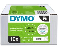 DYMO® Original D1-Schriftband für LabelManager™, 10er Vorteilspack, Polyester, wieder ablösbar - schwarz auf weiss