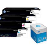 Bundle mit HP Original 117A Toner 4er Multipack + 2.500 Blatt HP Kopierpapier hochweiß