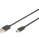 Digitus USB Type-C Verbindungskabel, Typ C auf A 480MB, 2.0 Version, schwarz