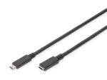 Digitus USB Type-C Verlängerungskabel, Typ C St/Bu, 2,0m, 3A, 480MB, Version 2.0, sw