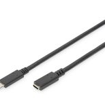 Digitus USB Type-C Verlängerungskabel, Typ C St/Bu, 2,0m, 3A, 480MB, Version 2.0, sw