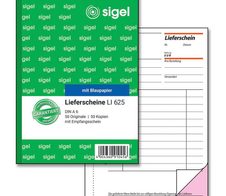 sigel Lieferschein mit Empfangsschein Formularbuch LI625 - 2 x 50 Blatt