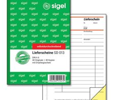 sigel Lieferschein mit Empfangsschein Formularbuch SD013 - 2 x 40 Blatt