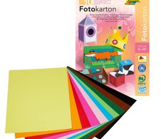 folia Fotokarton farbsortiert 300 g/qm - 10 Blatt