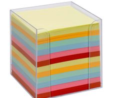 folia Zettelbox transparent farbig sortiert - 700 Notizzettel
