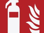 Brandschutzaufkleber "Feuerlöscher" 14,8 x 14,8 cm - quadratisch