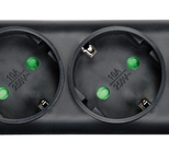 Eaton Steckdosenleiste 4-fach mit Überspannungsschutz und Schalter 1m schwarz (PS4D)