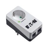 Eaton Steckdosen Schalter mit Telefonstecker und Überspannungsschutz weiß (PB1TD)