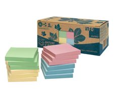 inFO Recycling Haftnotizen Standard 5644-88BOX farbsortiert - 12 Blöcke