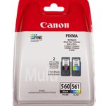 Canon Original PG-560 + CL-561 Druckerpatronen 2er-Pack - BK/C/M/Y 180 Seiten