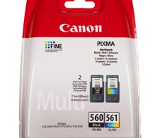 Canon Original PG-560 + CL-561 Druckerpatronen 2er-Pack - BK/C/M/Y 180 Seiten