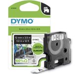 DYMO® Original D1-Schriftband "Hochleistung" für LabelManager™ 12mm x 3,5m - flexibles & reissfestes Nylon, permanent haftend - schwarz auf weiss
