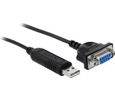 Delock - Kabel seriell - USB (M) zu DB-9 (W) - 1.8 m - Schwa