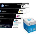 Bundle mit HP Original 207X Toner 4er Multipack + 2.500 Blatt HP Kopierpapier hochweiß