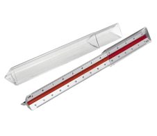 M + R Dreikantlineal 30,0 cm, weiß + GRATIS mit Köcher