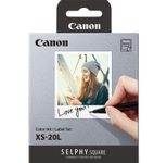 Canon Original XS-20L Farbbandkassette (C/M/Y) und Papier-Kit 72x85mm - 20 Blatt für Selphy Square QX10