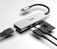 D-Link 5-In-1 USB-C Hub mit HDMI/Kartenleser und USB-C Thunderbolt 3