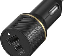 OtterBox 30 Watt Premium Auto-Ladegerät mit USB-C und USB-A (Schwarz)