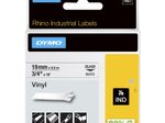 DYMO® Original IND-Schriftband für Rhino, farbiges Vinyl - schwarz auf weiss