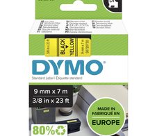 DYMO® Original D1-Schriftband für LabelManager™ 9mm x 7m - Polyester, wieder ablösbar -  schwarz auf gelb