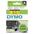 DYMO® Original D1-Schriftband für LabelManager™ 9mm x 7m - Polyester, wieder ablösbar - schwarz auf gelb