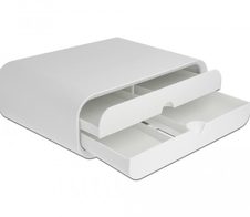 DeLOCK Monitorständer mit zwei Schubladen weiß