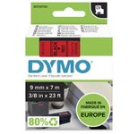 DYMO® Original D1-Schriftband für LabelManager™ 9mm x 7m - Polyester, wieder ablösbar -  schwarz auf rot