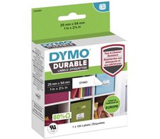 DYMO® Original Hochleistung Etikett für LabelWriter™, Kunststoff - weiss - permanent haftend, widerstandsfähig, 1 x 160 Etiketten