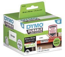 DYMO® Original Hochleistung Etikett für LabelWriter™, Kunststoff - weiss - permanent haftend, widerstandsfähig, 1 x 300 Etiketten